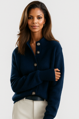 Colour-Block Roll-Neck Jumper with Circle Pattern