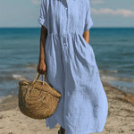 Alice | Cotton Button Shirt Dress