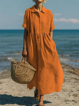 Alice | Cotton Button Shirt Dress