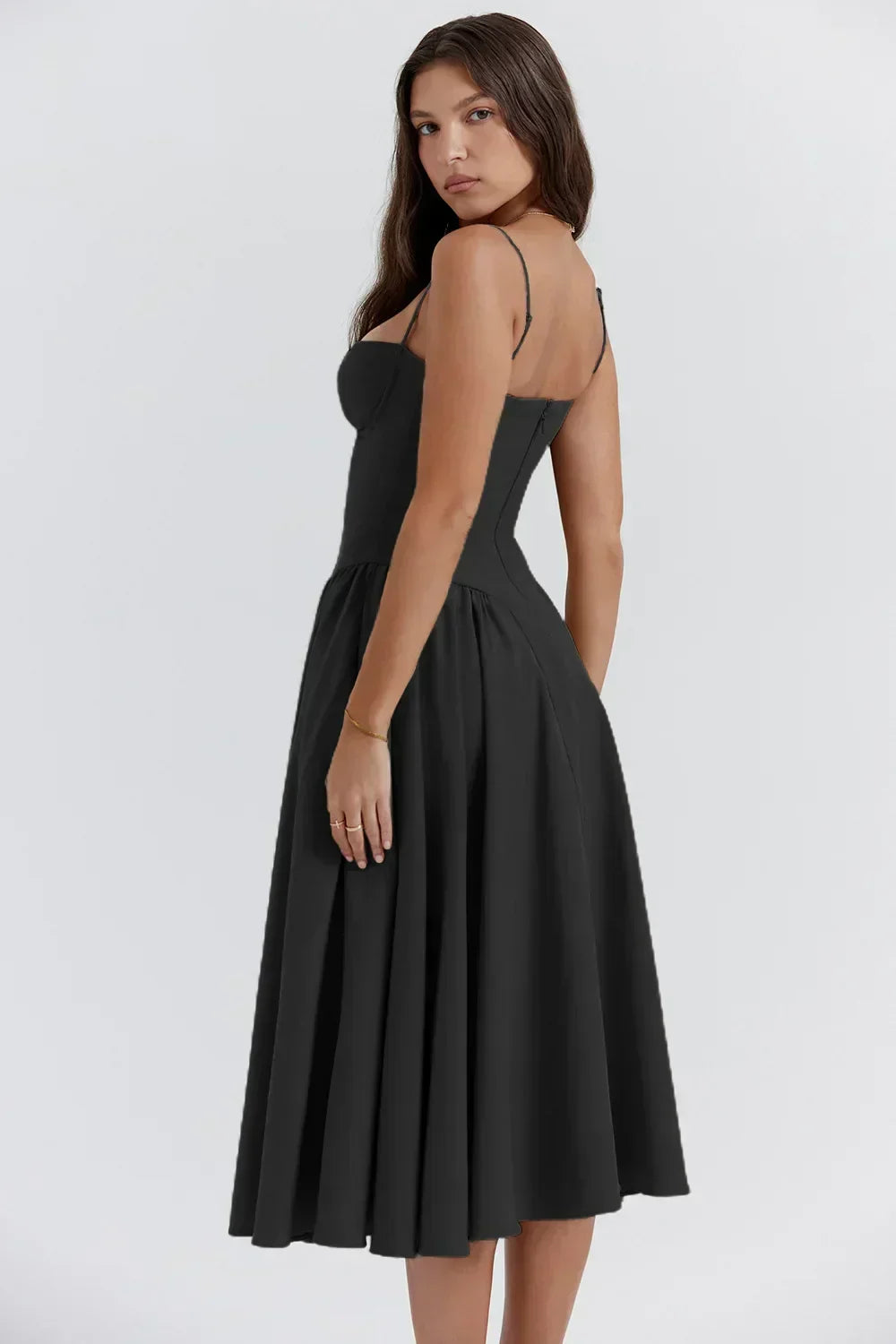 Sleeveless Structured Midi Summer Dress
