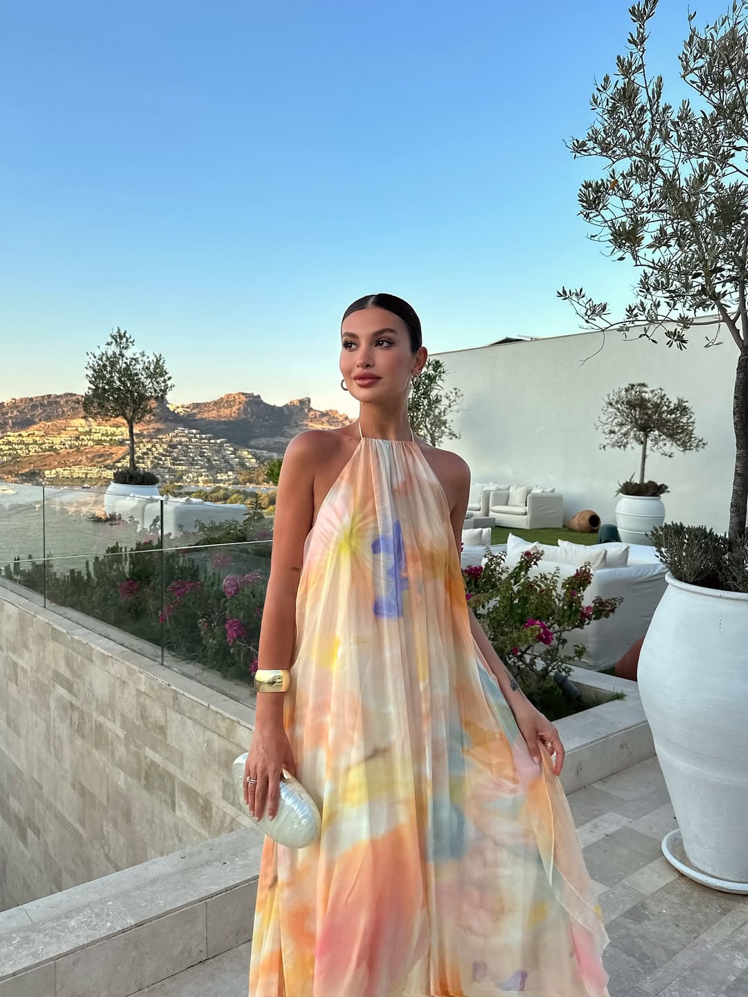 Corinna | Women's Printed Halter Maxi Summer Wedding Guest Dress