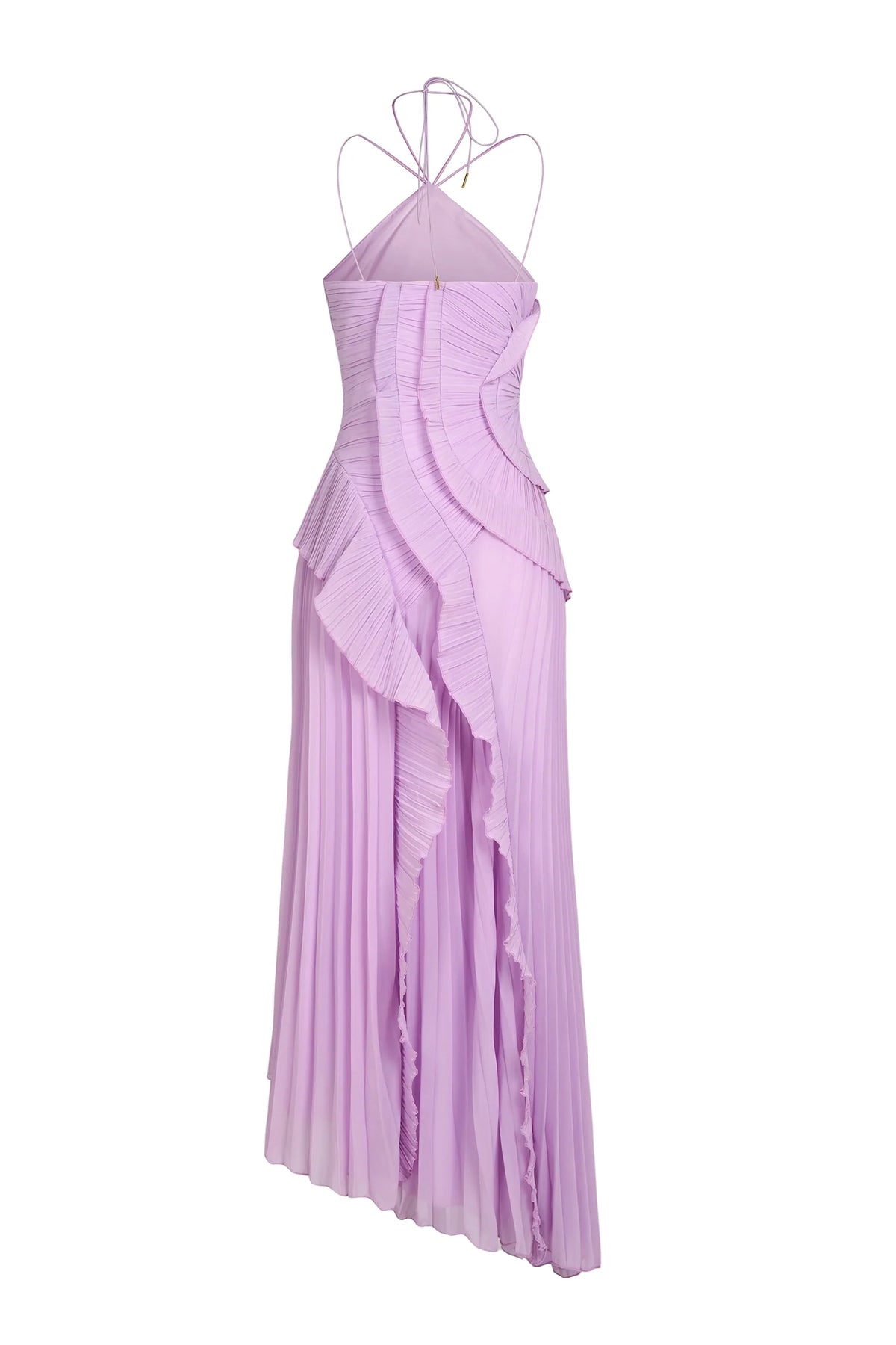 Pleated Ruffle Midi Dress for Wedding Guests