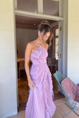 Eliza | Women’s Pleated Ruffled Maxi Wedding Guest Dress