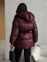 Esther | Women's Drawstring Waist Hooded Puffer Jacket