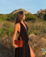 Halter Backless Maxi Summer Dress for Wedding Guests