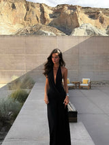 Halter Backless Maxi Summer Dress for Wedding Guests