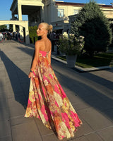 Maelynn | Women's Floral Strapless Maxi Summer Wedding Guest Dress