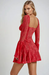 Long Sleeve Lace Mini Dress