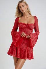 Long Sleeve Lace Mini Dress
