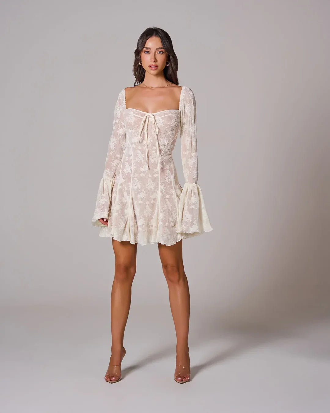 Long Sleeve Lace Mini Dress