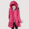 Effortless Quilted Puffer Jacket for Women with Hooded Long Sleeve Zip Front Longline Casual Style