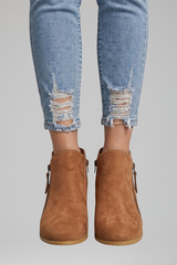 Women's Ankle Boots with Side Zipper for Fall