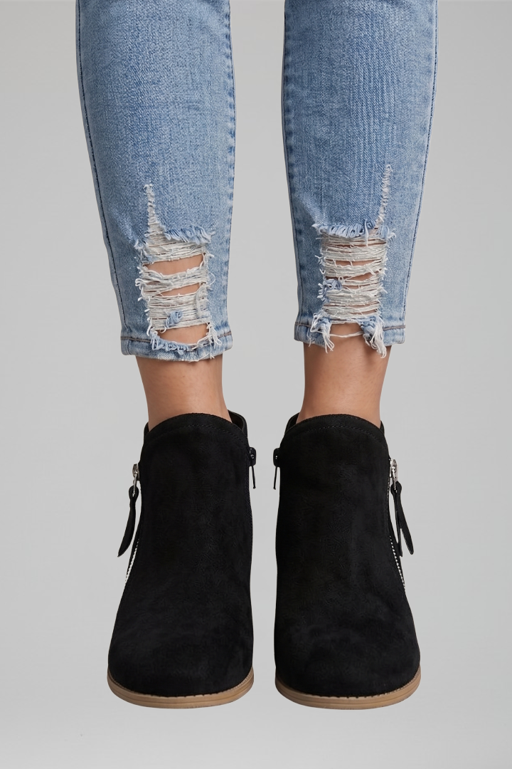 Ankle Boots with Side Zipper for Fall