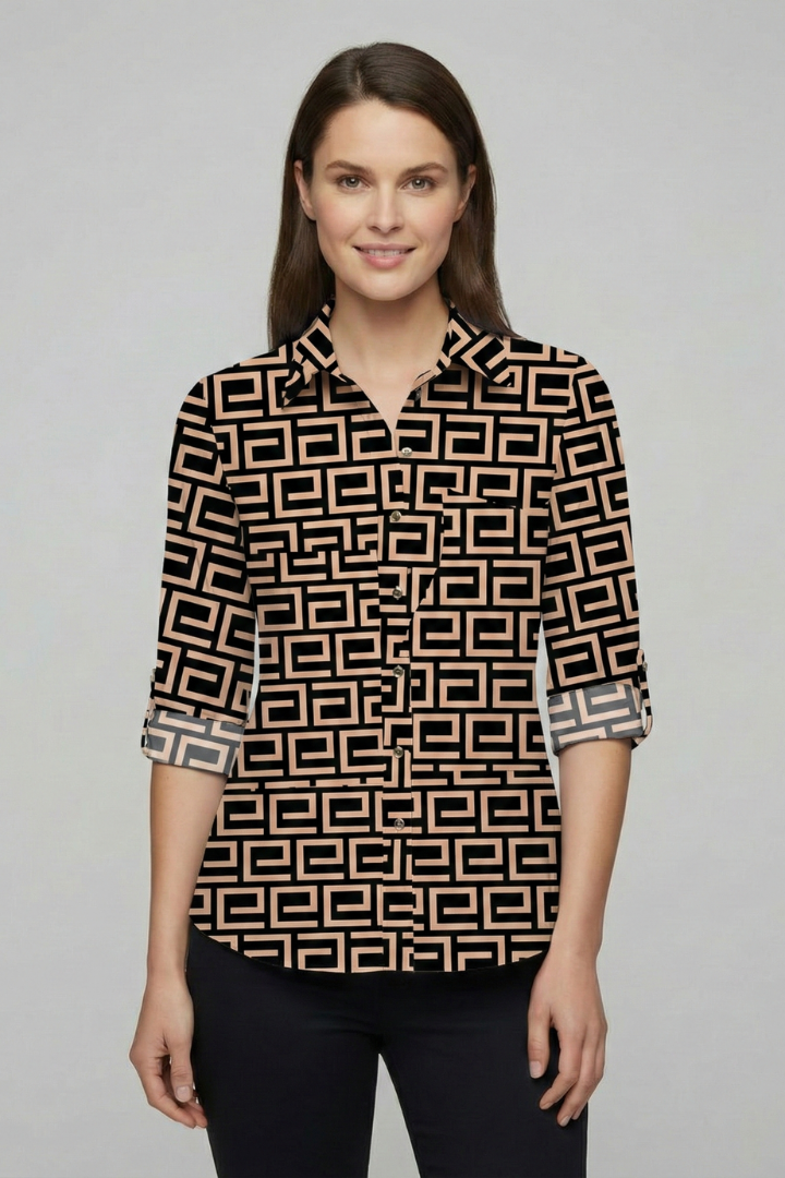 Blouse with Collar and Button Fastening