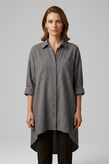 Blouse with Collar and Button Fastening