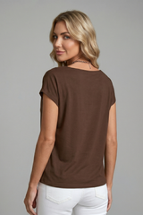 Blouse with Cowl Neck and Draped Front