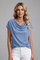 Women's Blouse with Cowl Neck and Draped Front