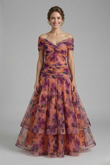 Dress with V-Neck and Draped Bodice