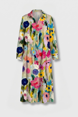 Women's Elegant Boho Dress with Button Front for Casual Wear