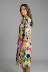 Women's Elegant Boho Dress with Button Front for Casual Wear
