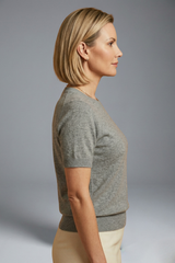 Women’s Knit Top with Crew Neck and Ribbed Hem