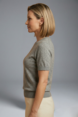 Women’s Knit Top with Crew Neck and Ribbed Hem