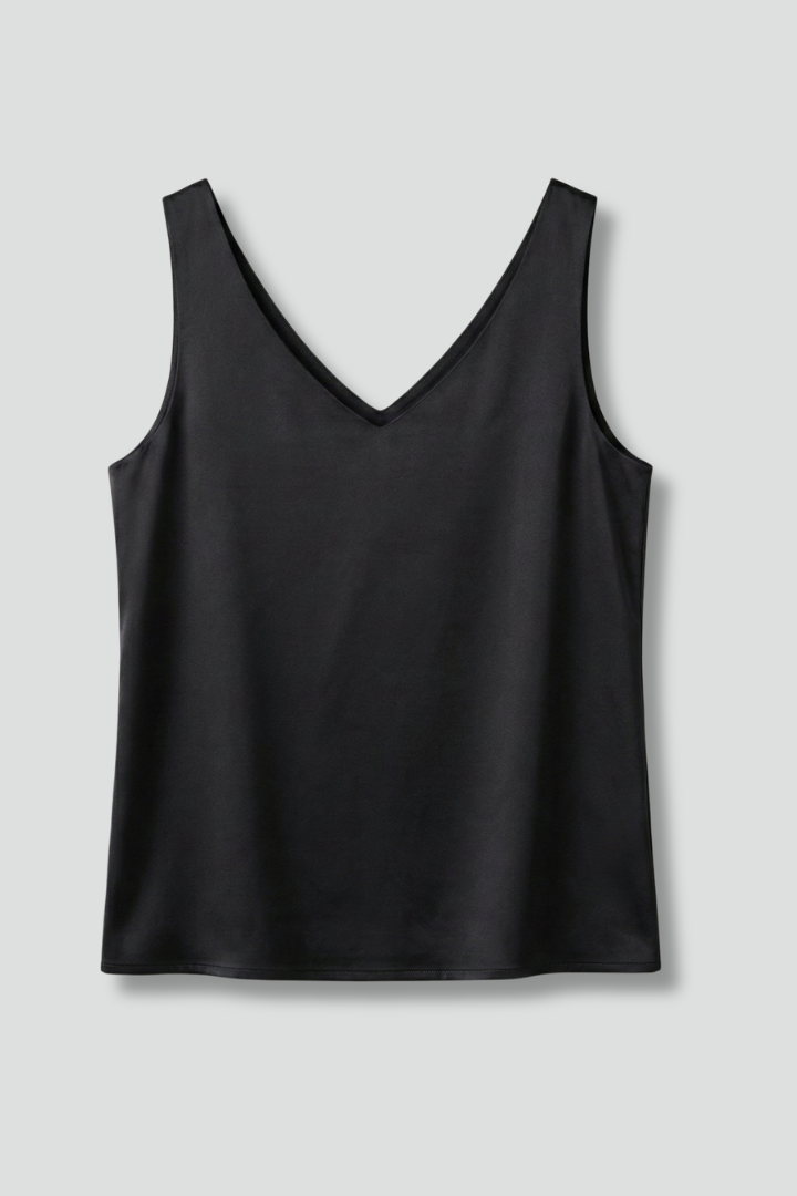 Tank Top with V-Neck and Sleeveless Design