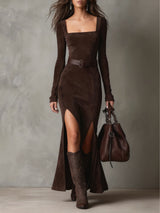 Ainsley | Faux-Leather Maxi Dress
