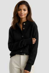 Colour-Block Roll-Neck Jumper with Circle Pattern