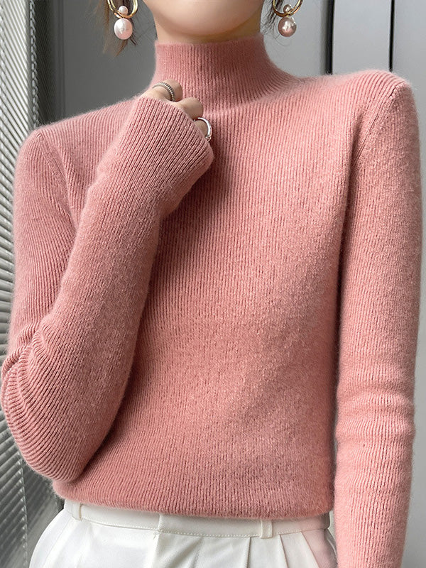 Slim-Fit Stretch Roll-Neck Jumper