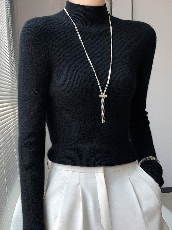 Slim-Fit Stretch Roll-Neck Jumper