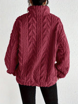 Plush Zip-Up Hooded Jumper, Relaxed Fit