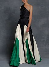 Mia | Elegant Pleated Maxi Dress for Formal Wedding Guest Style