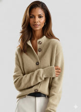 Colour-Block Roll-Neck Jumper with Circle Pattern