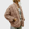 Cozy Quilted Puffer Coat for Women with Stand Collar Long Sleeve Zip Up Oversized Style